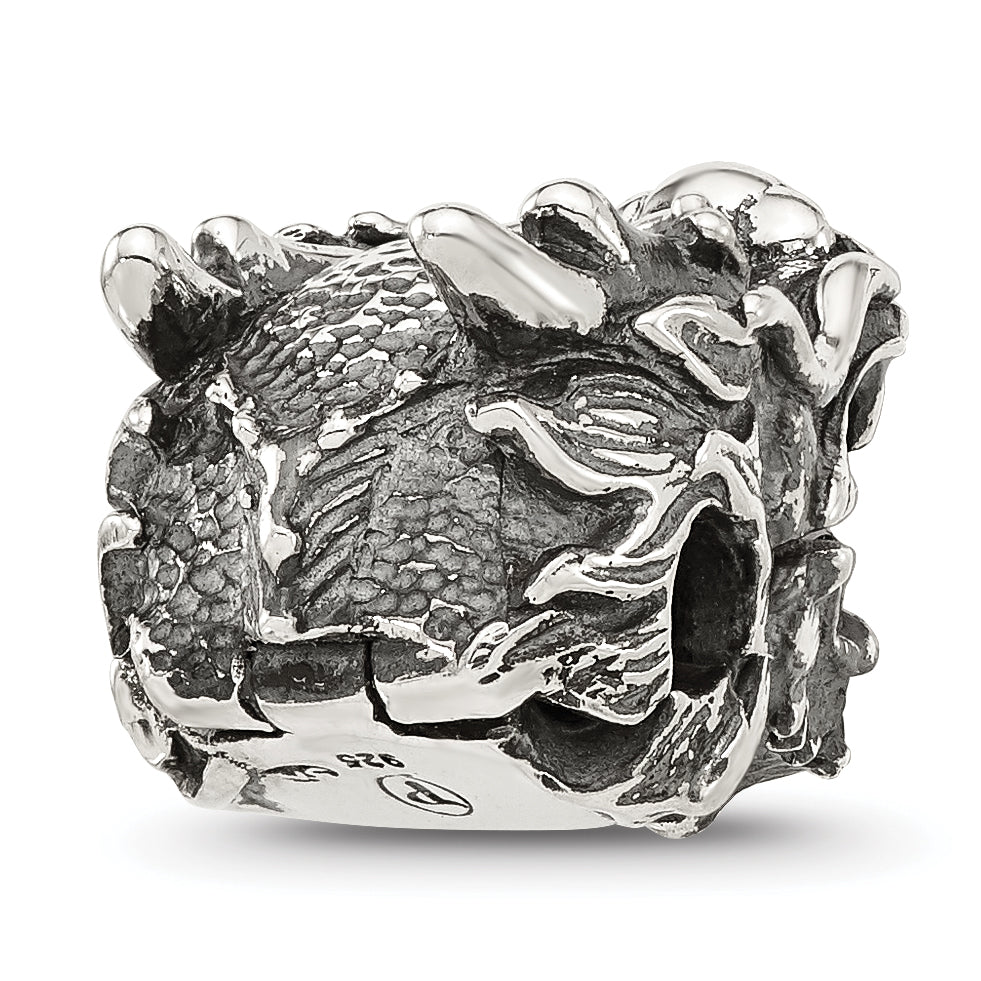 Sterling Silver Reflections Antiqued Chinese Dragon Hinged Bead