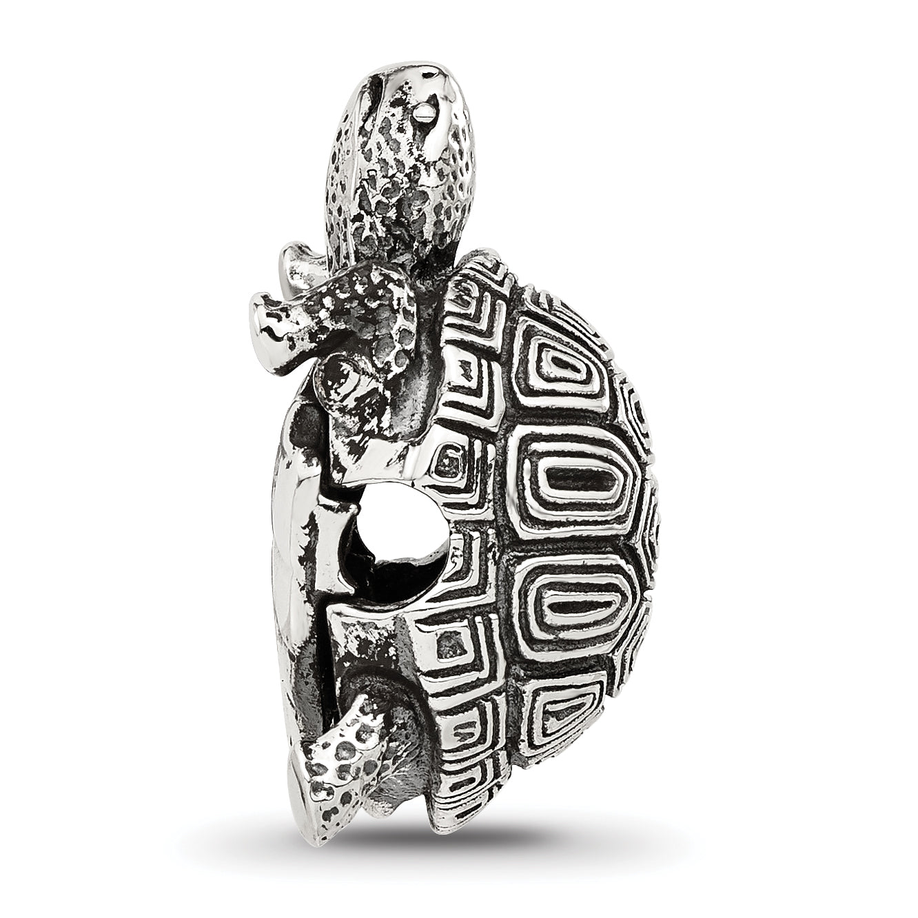 Sterling Silver Reflections Antiqued Tortoise Hinged Bead Secondary image
