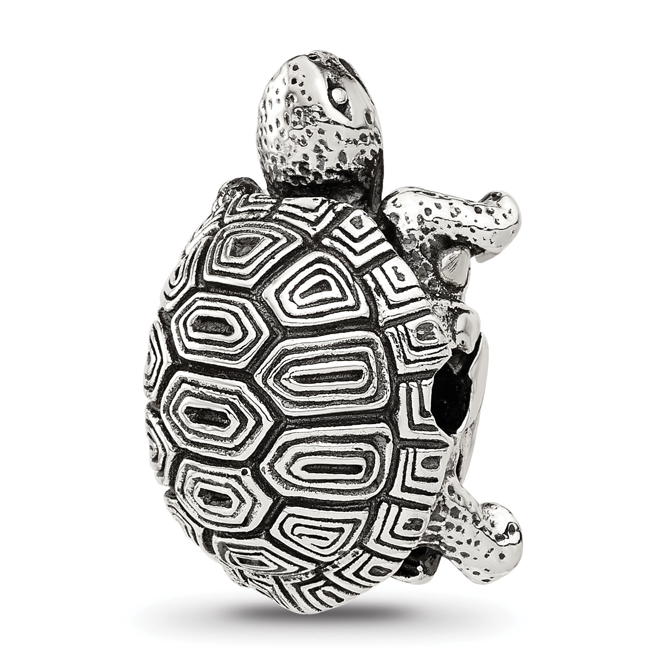 Sterling Silver Reflections Antiqued Tortoise Hinged Bead Main image