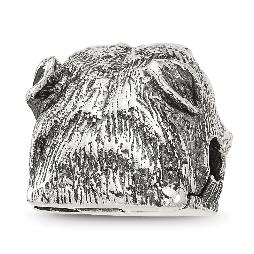Sterling Silver Reflections Antiqued Pitbull Hinged Bead