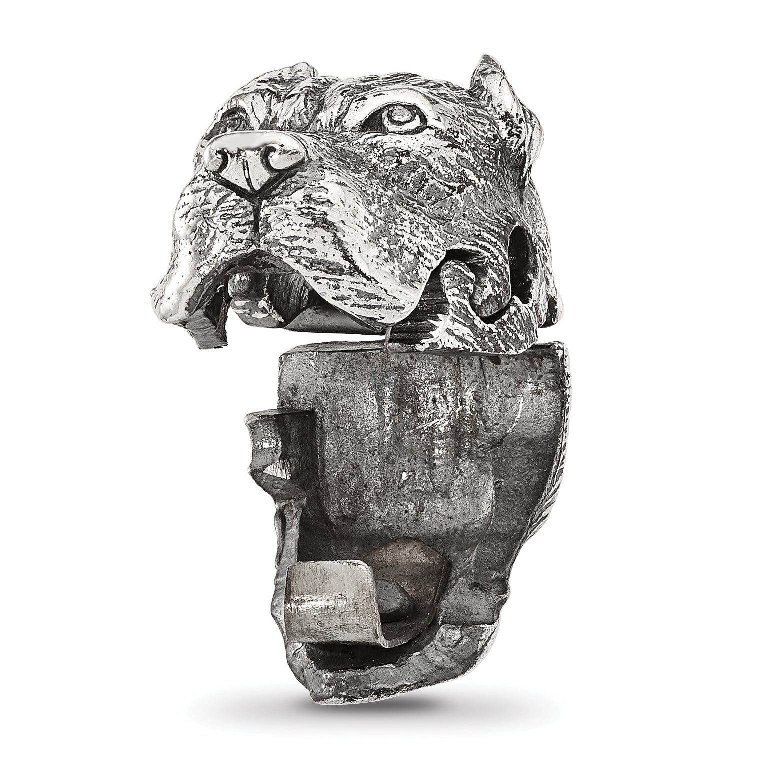 Sterling Silver Reflections Antiqued Pitbull Hinged Bead