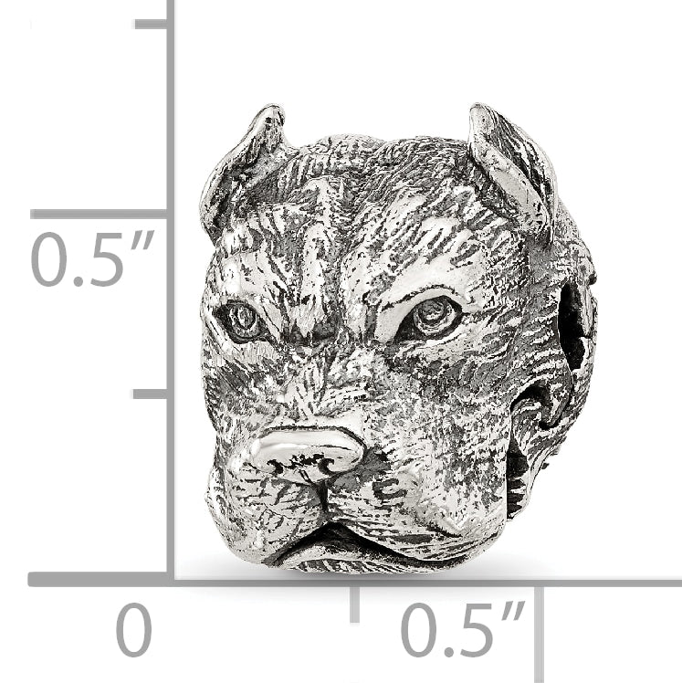 Sterling Silver Reflections Antiqued Pitbull Hinged Bead