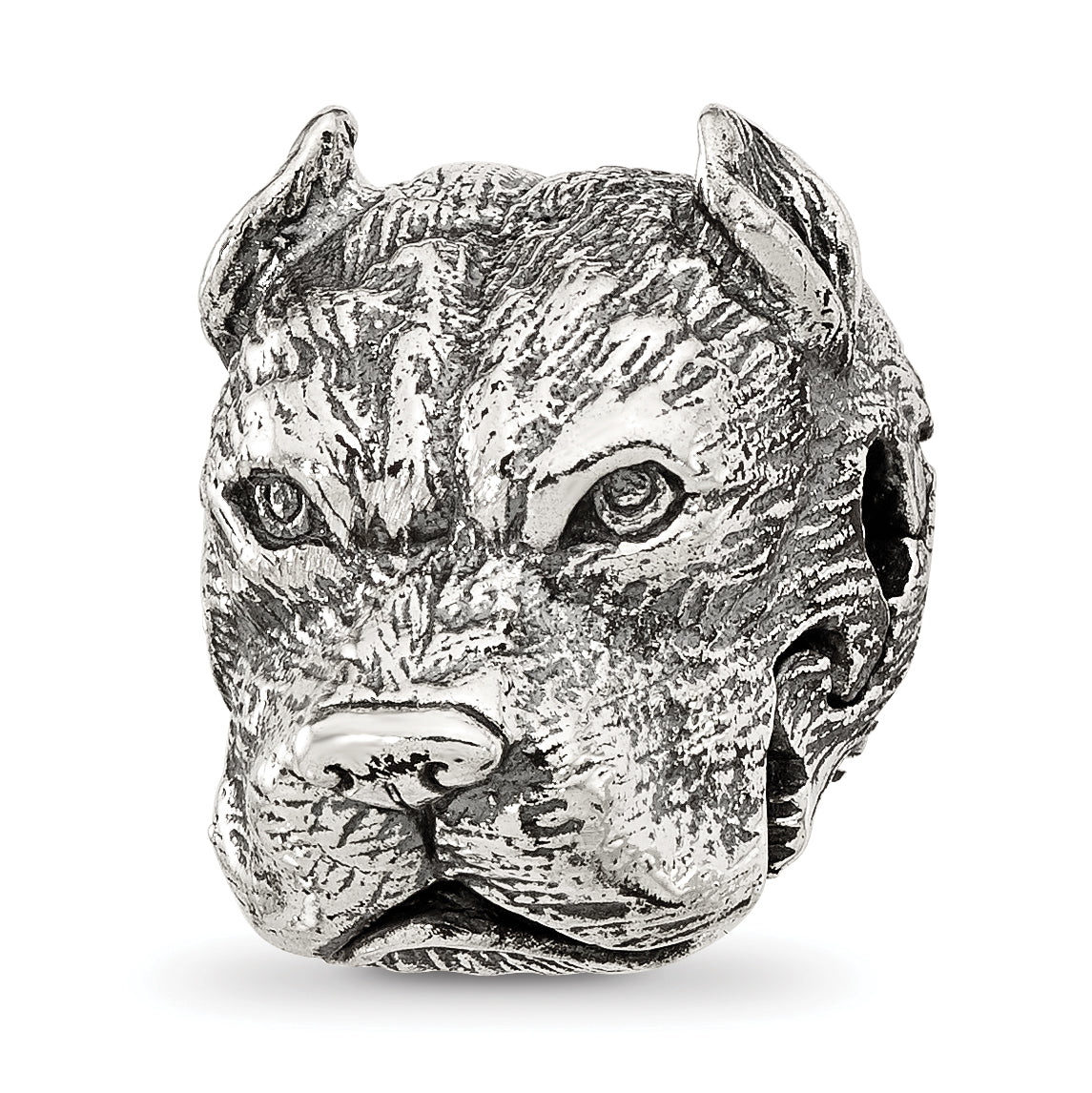 Sterling Silver Reflections Antiqued Pitbull Hinged Bead Main image
