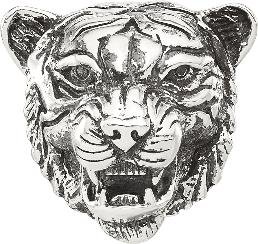 Sterling Silver Reflections Antiqued Tiger Hinged Bead