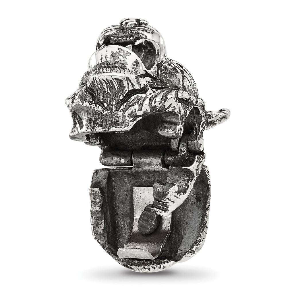 Sterling Silver Reflections Antiqued Tiger Hinged Bead