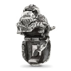 Sterling Silver Reflections Antiqued Tiger Hinged Bead
