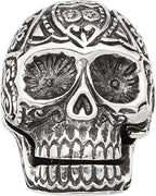 Reflection Beads Sterling Silver Antiqued Mexican Skull Hinged Bead - Sophia Jewelers