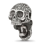 Sterling Silver Reflections Antiqued Mexican Skull Hinged Bead