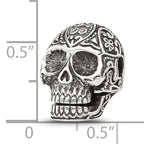 Sterling Silver Reflections Antiqued Mexican Skull Hinged Bead