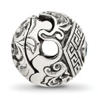 Sterling Silver Reflections Antiqued CZ Nazar Eye Hinged Bead