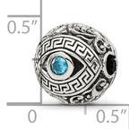 Sterling Silver Reflections Antiqued CZ Nazar Eye Hinged Bead