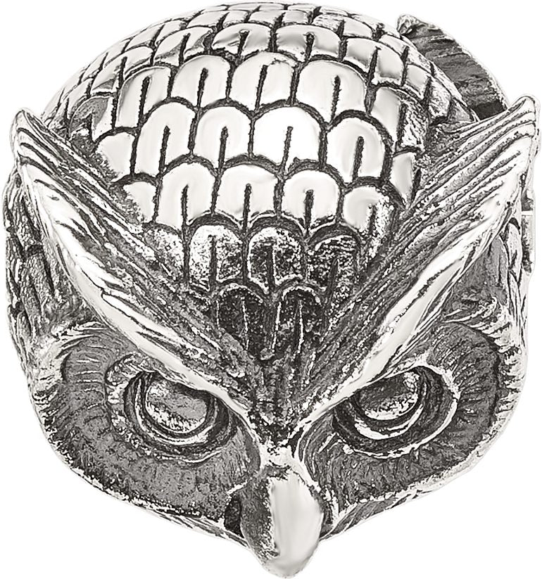 Reflection Beads Sterling Silver Antiqued Owl Hinged Bead - Sophia Jewelers
