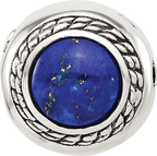 Sterling Silver Reflections Lapis Lazuli Lucky Stone Hinged Bead