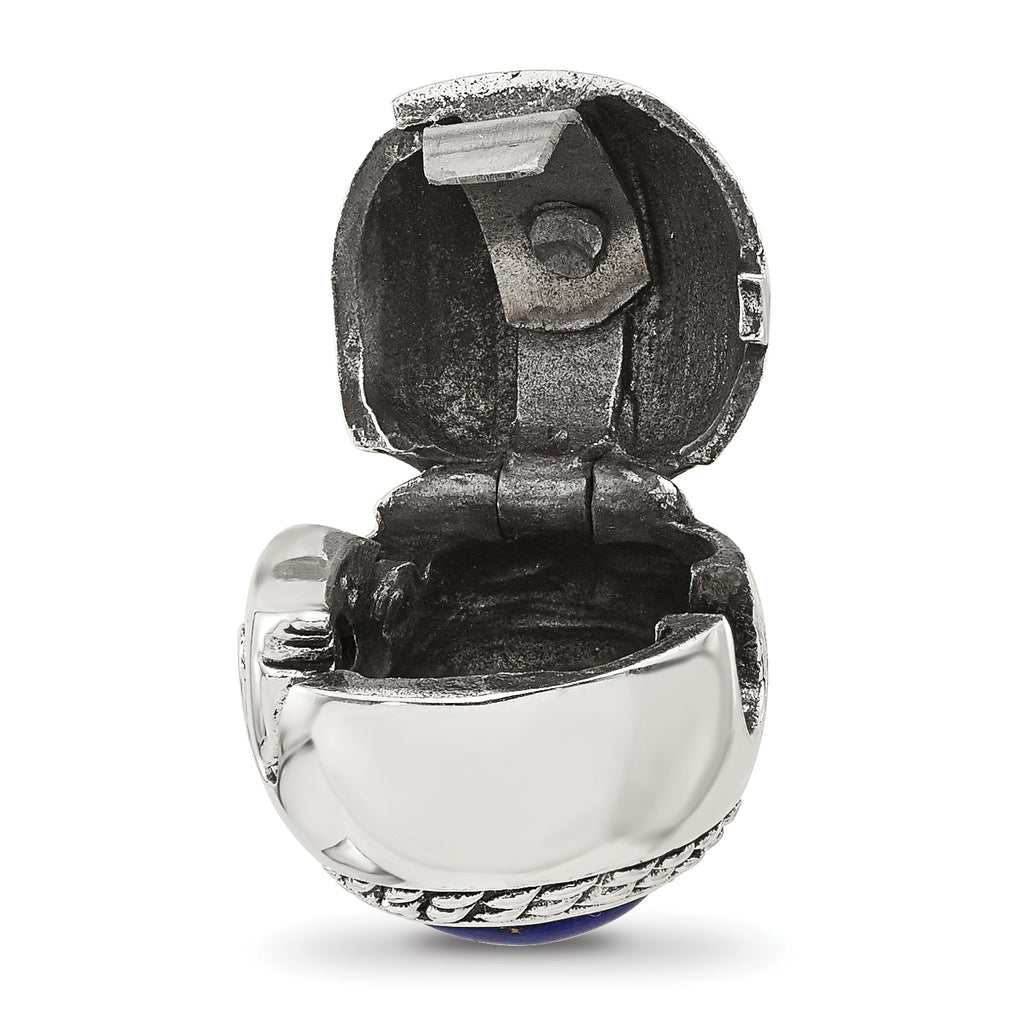 Sterling Silver Reflections Lapis Lazuli Lucky Stone Hinged Bead