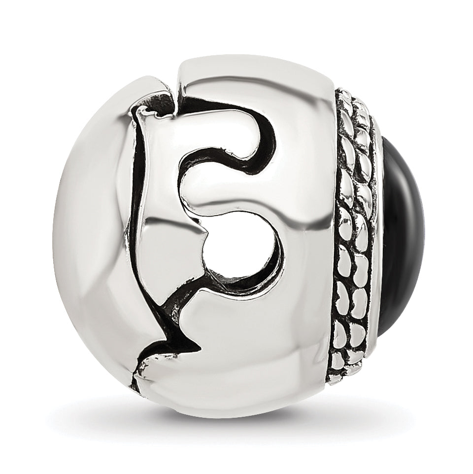 Sterling Silver Reflections Black Onyx Lucky Stone Hinged Bead Secondary image