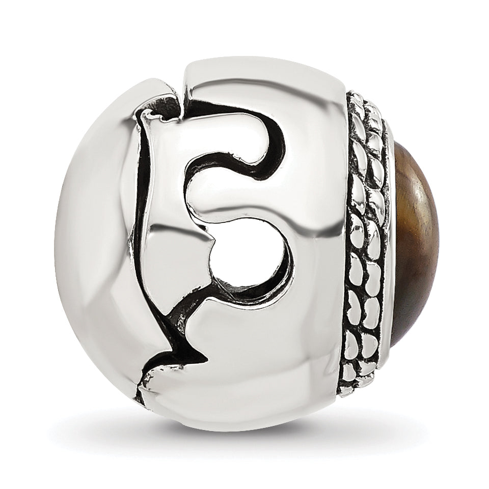 Sterling Silver Reflections Tigers Eye Lucky Stone Hinged Bead Secondary image