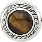 Sterling Silver Reflections Tigers Eye Lucky Stone Hinged Bead