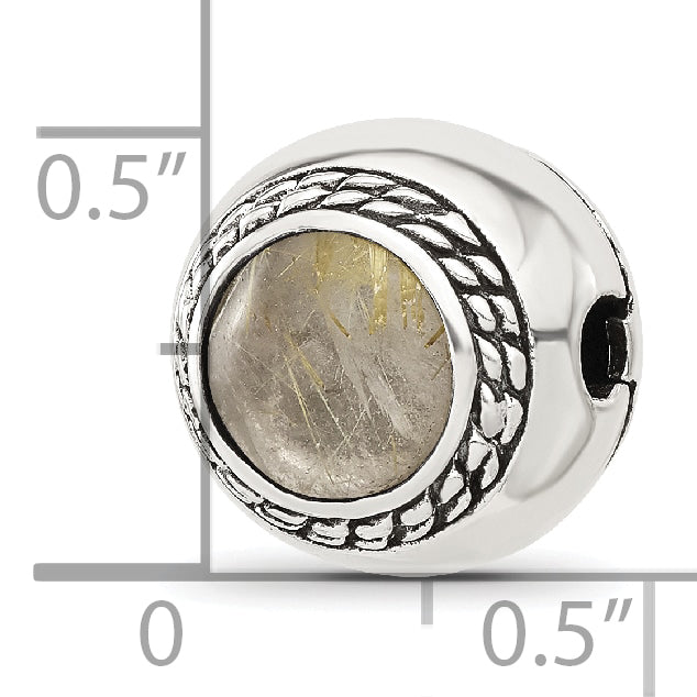 Sterling Silver Reflections Carnelian Stone Hinged Bead
