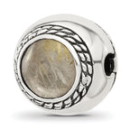 Sterling Silver Reflections Carnelian Stone Hinged Bead