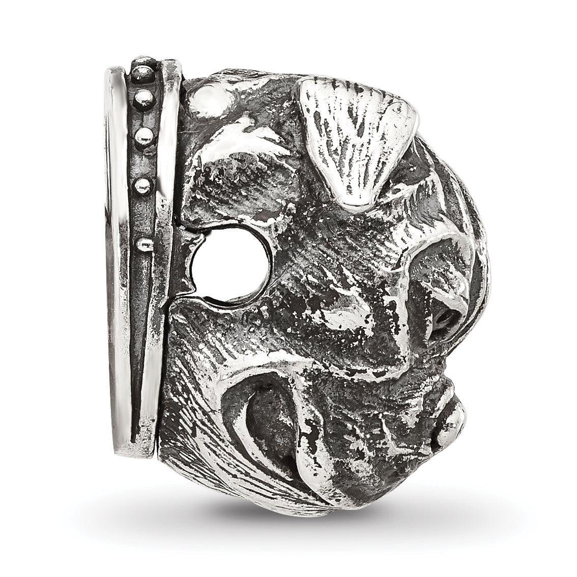 Sterling Silver Reflections Antiqued Bulldog Hinged Bead Secondary image