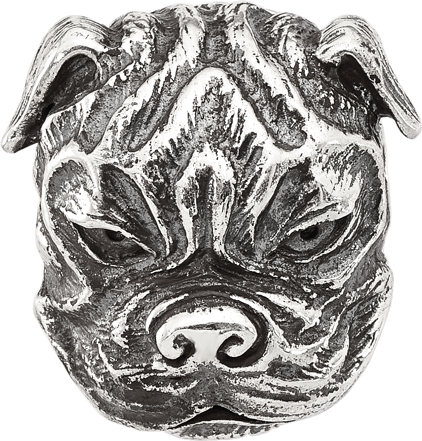 Sterling Silver Reflections Antiqued Bulldog Hinged Bead
