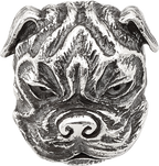 Sterling Silver Reflections Antiqued Bulldog Hinged Bead