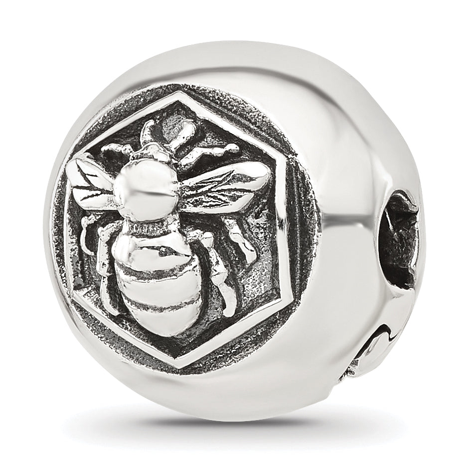 Sterling Silver Reflections Round Bee Hinged Bead Main image