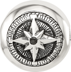 Sterling Silver Reflections Round Star Compass Hinged Bead