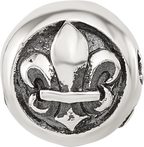 Sterling Silver Reflections Fleur-de-lis Hinged Bead