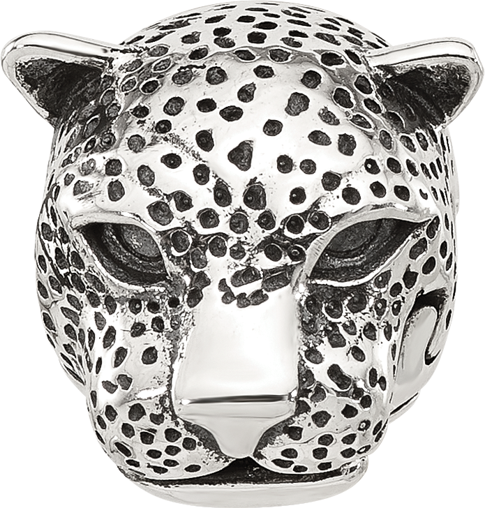 Sterling Silver Reflections Polished Jaguar Head Hinged Bead