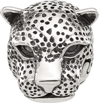 Sterling Silver Reflections Polished Jaguar Head Hinged Bead