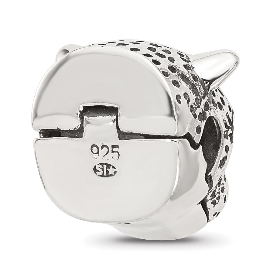 Sterling Silver Reflections Polished Jaguar Head Hinged Bead