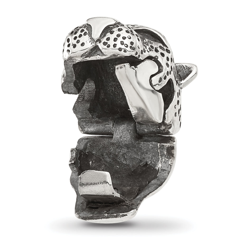 Sterling Silver Reflections Polished Jaguar Head Hinged Bead