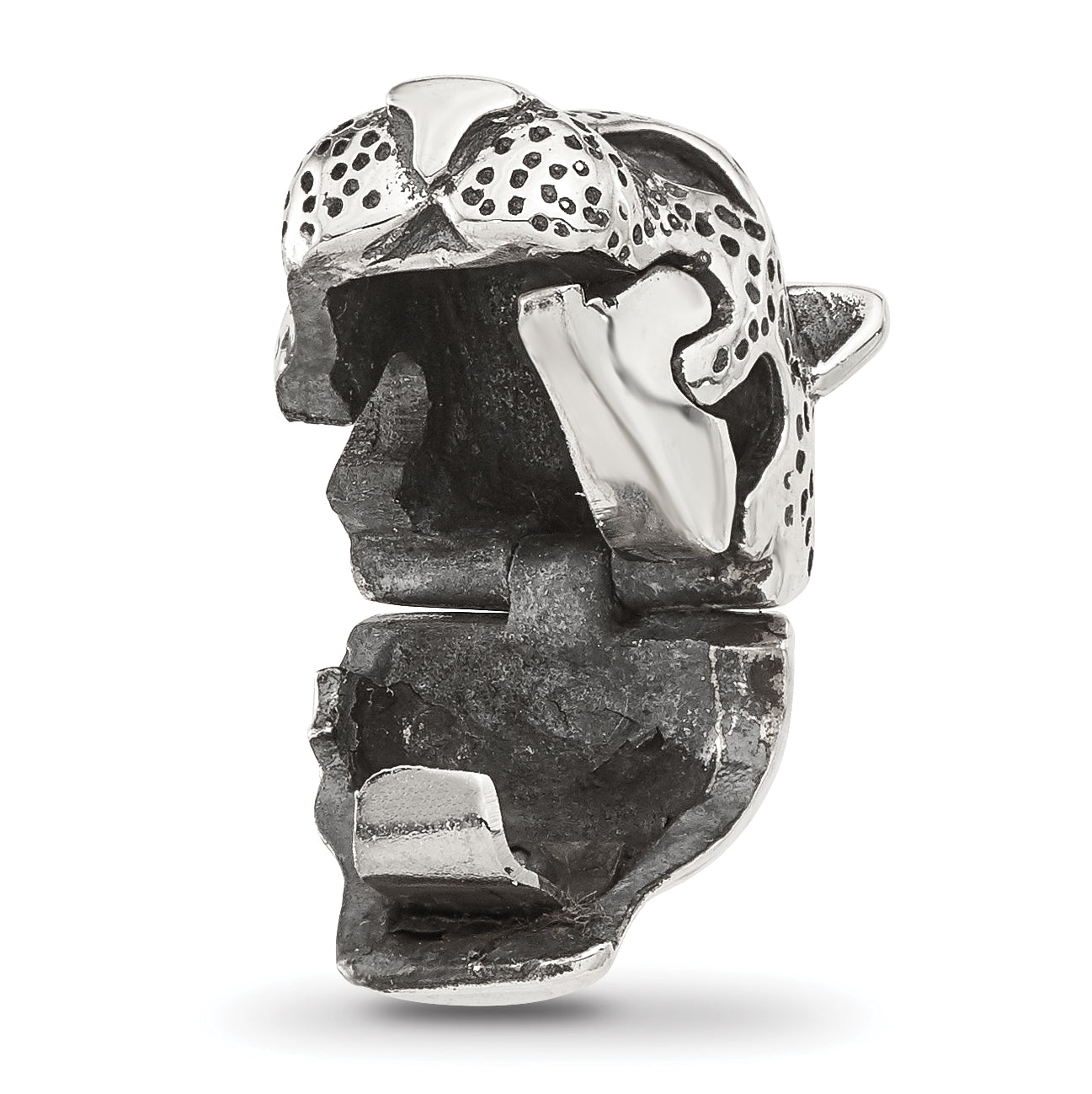 Sterling Silver Reflections Polished Jaguar Head Hinged Bead