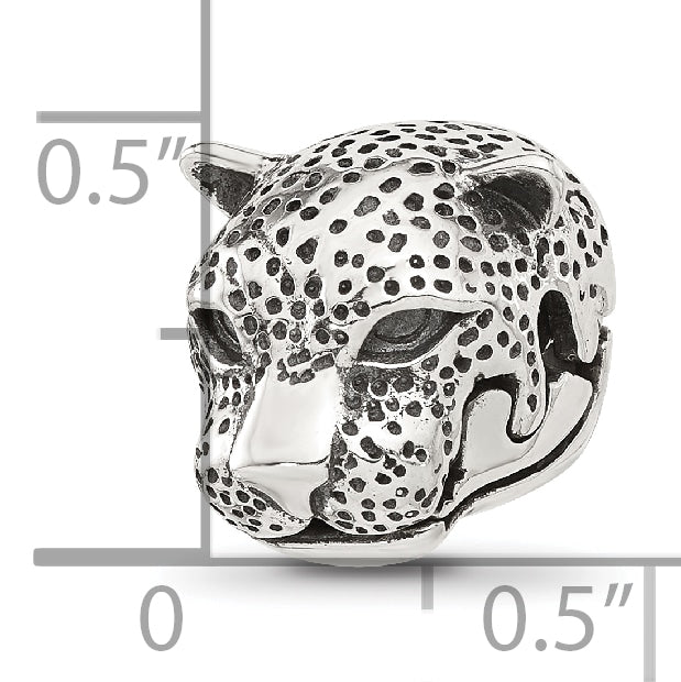 Sterling Silver Reflections Polished Jaguar Head Hinged Bead