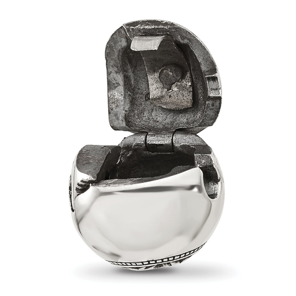 Sterling Silver Reflections Polished Circle Tree of Life Hinged Bead