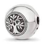 Sterling Silver Reflections Polished Circle Tree of Life Hinged Bead