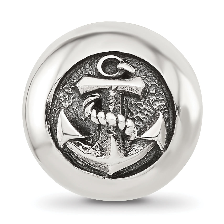 Sterling Silver Reflections Polished Circle Anchor Hinged Bead