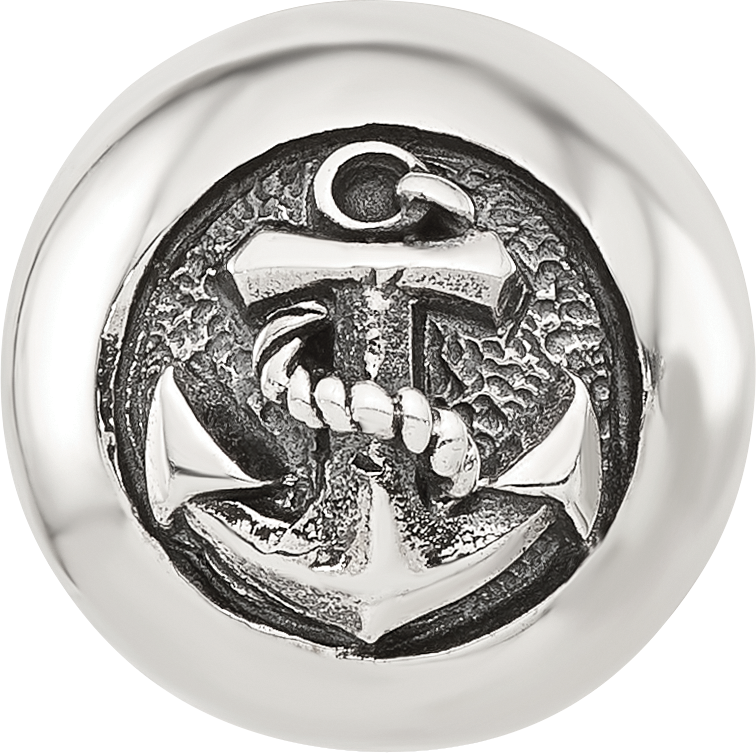 Sterling Silver Reflections Polished Circle Anchor Hinged Bead