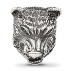 Sterling Silver Reflections Polished Wolf Head Hinged Bead