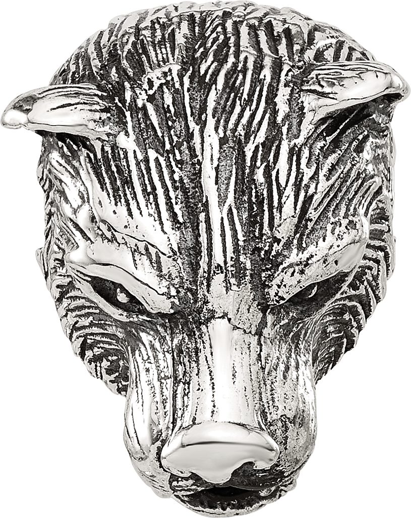Reflection Beads Sterling Silver Polished Bear Head Hinged Bead - Sophia Jewelers