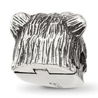 Sterling Silver Reflections Polished Bear Head Hinged Bead