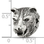 Sterling Silver Reflections Polished Bear Head Hinged Bead