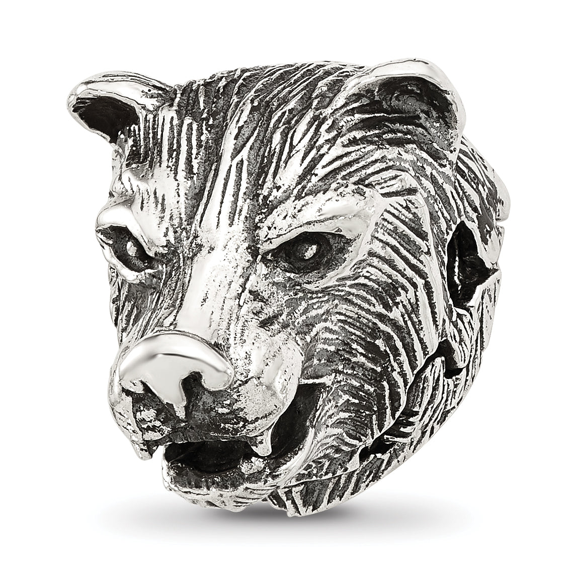 Sterling Silver Reflections Polished Bear Head Hinged Bead Main image