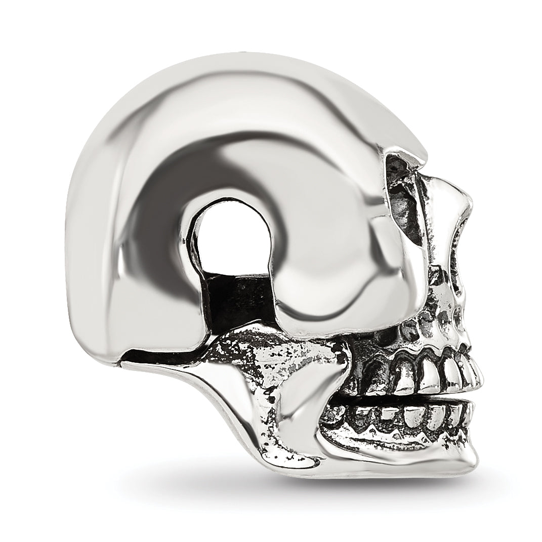 Sterling Silver Reflections Antiqued Skull Hinged Bead Secondary image