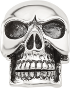 Sterling Silver Reflections Antiqued Skull Hinged Bead
