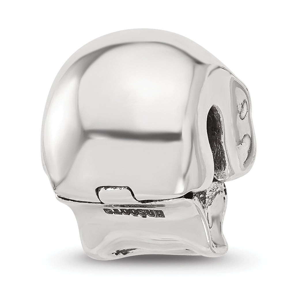 Sterling Silver Reflections Antiqued Skull Hinged Bead