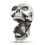 Sterling Silver Reflections Antiqued Skull Hinged Bead
