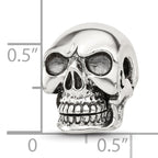Sterling Silver Reflections Antiqued Skull Hinged Bead