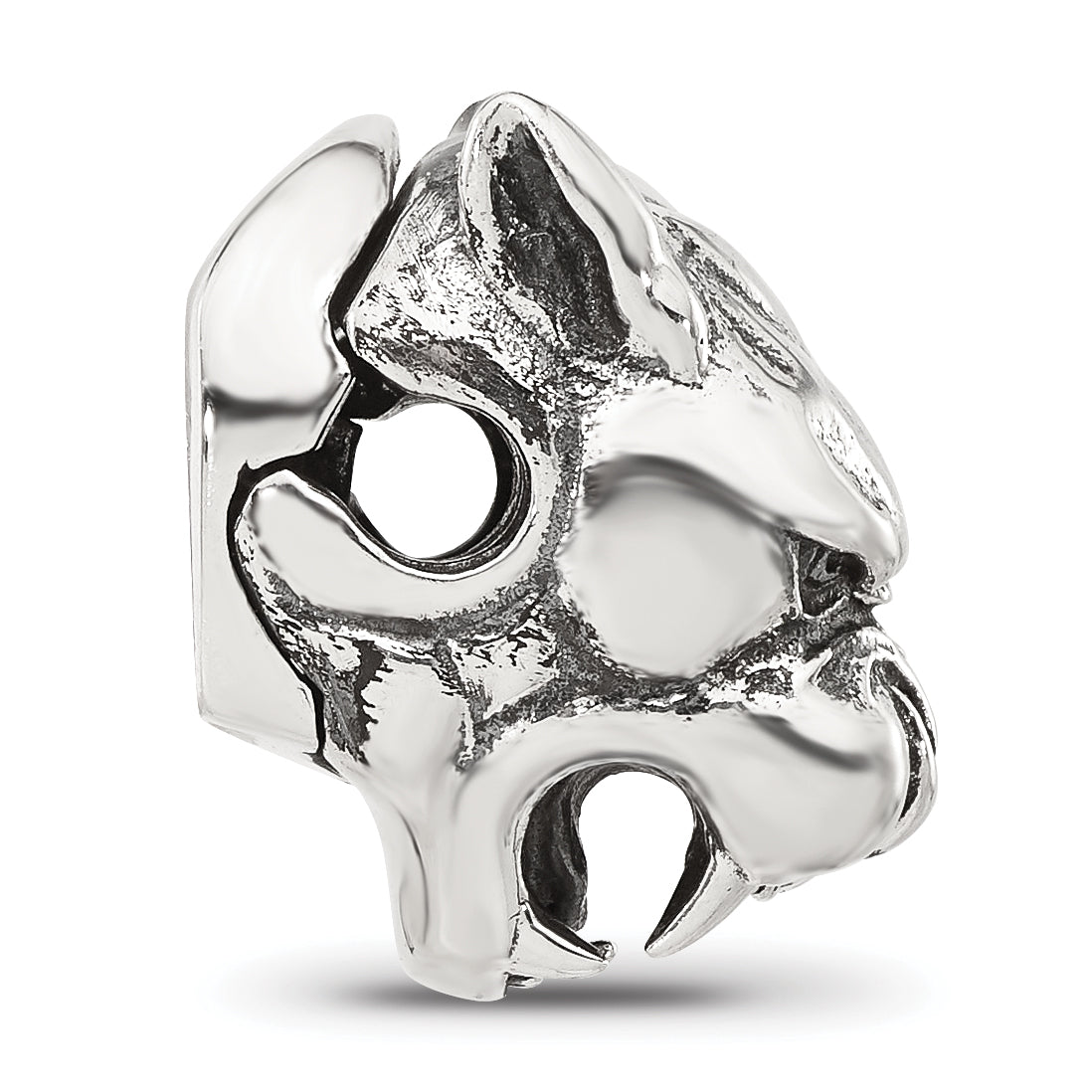 Sterling Silver Reflections Antiqued Panther Head Hinged Bead